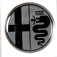 Alfa Romeo Emblem 3D Sticker(Silver/Black)35mm