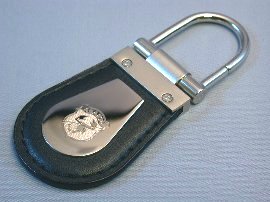 ABARTH Leather Keyring(Chrome Emblem)