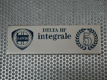 Lancia Delta Hf Integrale 5 Badge For Interior Italian