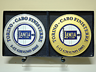 LANCIA Club Italia TORINO-CABO FINISTERRA Rally Medal & Emblem Set