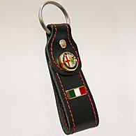 Alfa Romeo Leather Keyring (Italian Flag Mascot)