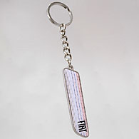 FIAT Metal Plate Keyring (White Base Stripe)