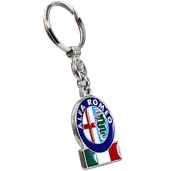 Alfa Romeo Emblem & Flag Keyring (Mi To)