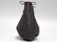 Alfa Romeo 147/GTLeather Handbrake Boots (Black/Red Steach)
