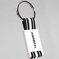 ABARTH Keyring (White/Stripe Ribon)