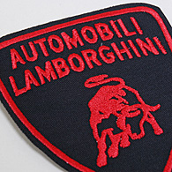 Automobili Lamborghini Emblem Patch (Black Base/Red Logo)