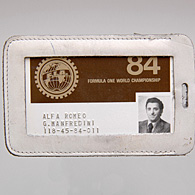 Alfa Romeo 1984 F1 STAFF ID CARD