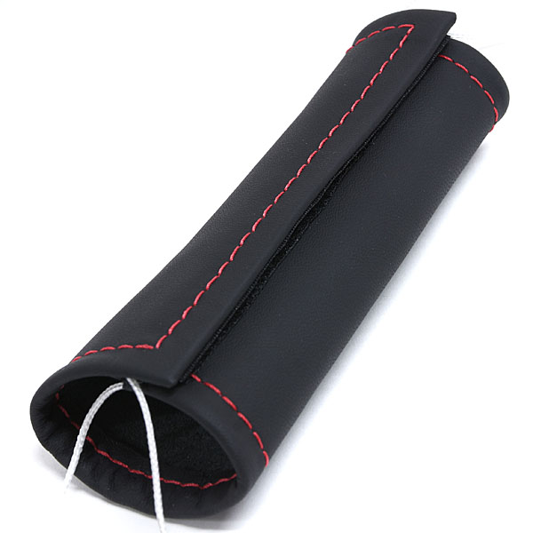 FIAT New 500 Leather Hand Brake Grip Cover (Black/Red Steach)