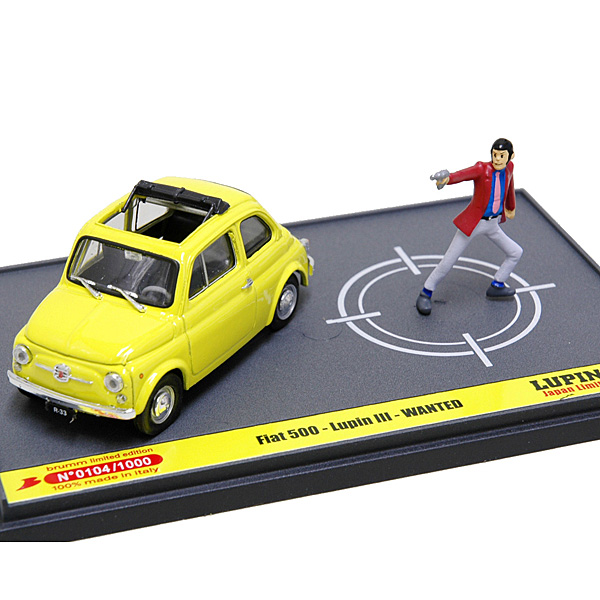 1/43 FIAT 500F with Lupin The 3rd Miniature Model