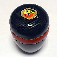 ABARTH Old Emblem Aluminium Gear Knob -ARROW ANATOMICO- (Carbon Look/Red Ring)