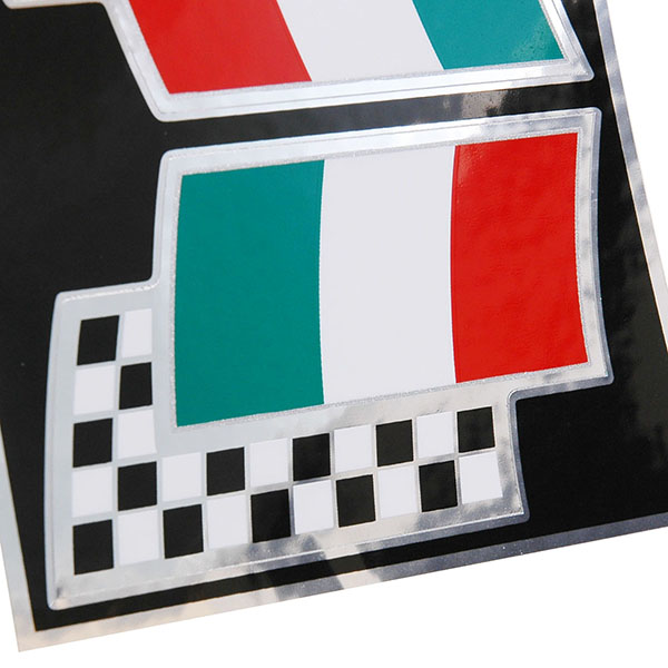 Italian Flag & Checkerd Flag Sticker Set