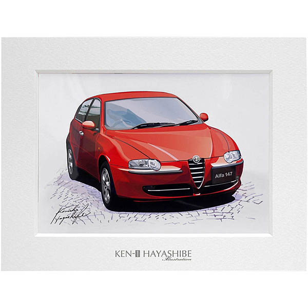Alfa Romeo 147 (Rosso)イラストレーション by林部研一<br><font size=-1 color=red>02/21到着</font>
