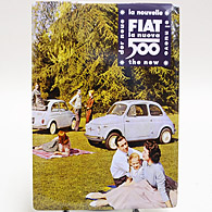 FIAT純正レトロメタルポストカード Type B