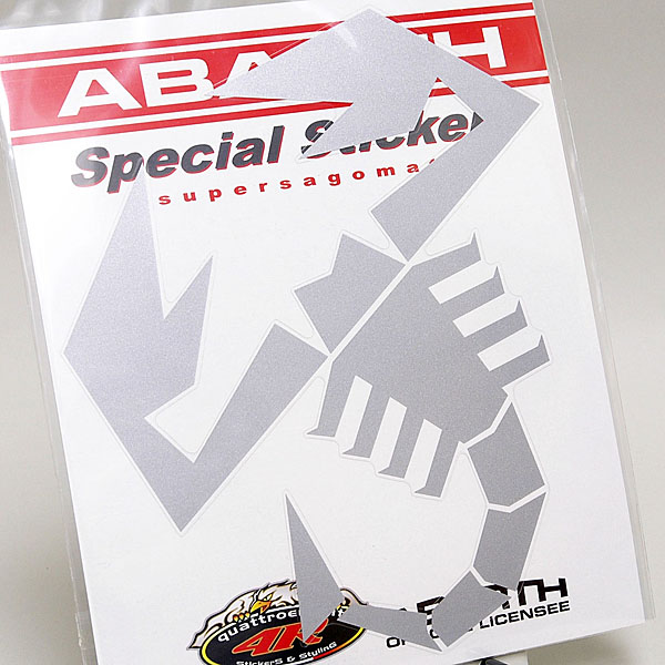 ABARTH SCORPIONE Sticker (Silver/L)-21588-