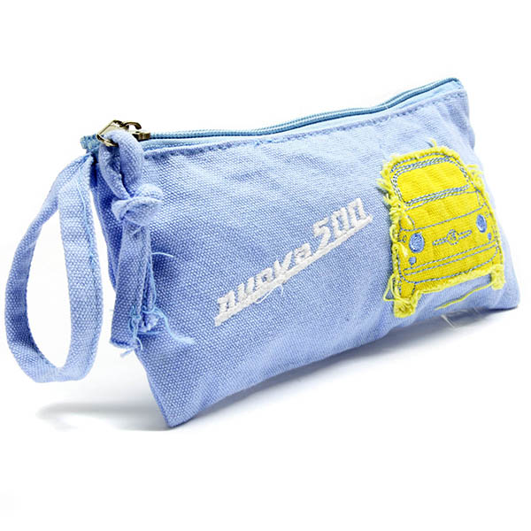 FIAT 500 Canvas Mini Pouch (Sky Blue)