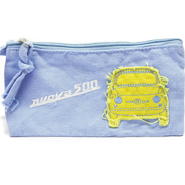 FIAT 500 Canvas Mini Pouch (Sky Blue)