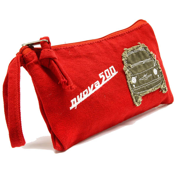 FIAT 500 Canvas Mini Pouch(Red)