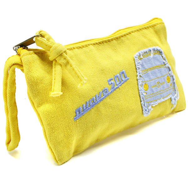 FIAT 500 Canvas Mini Pouch (Yellow)