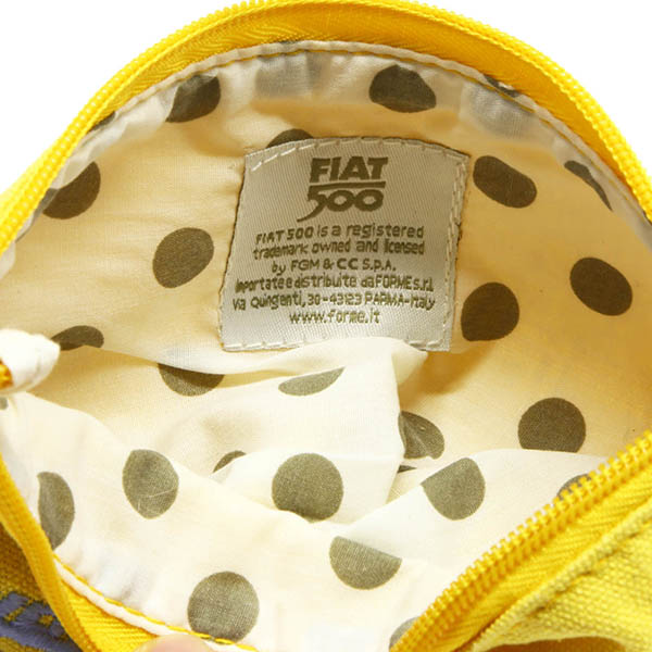 FIAT 500 Canvas Mini Pouch (Yellow)