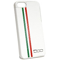 FIAT 500 iPhone5/5S背面ケース (ホワイトカーボンパターン/ストライプ)