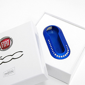 FIAT 500 Key Cover (SWAROVSKI/Blue)