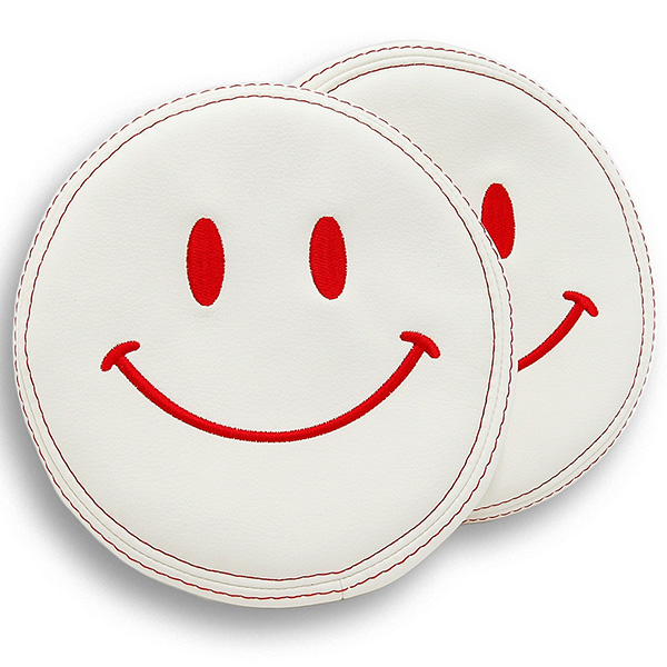 FIAT NEW 500用ケミカルレザーヘッドレストカバー (Smile/アイボリー)