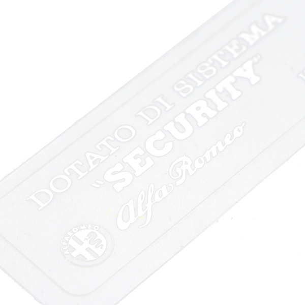 Alfa Romeo Security Sticker (White)