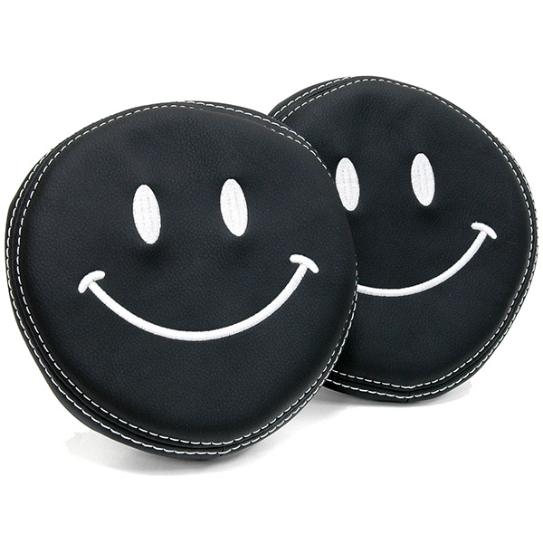 FIAT  500 Leather Headrest Cover (Smile/Black)