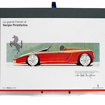 Pininfarina Ferrari MYTHOS Design Sketch -Paolo Pininfarina Signed- Limited 60