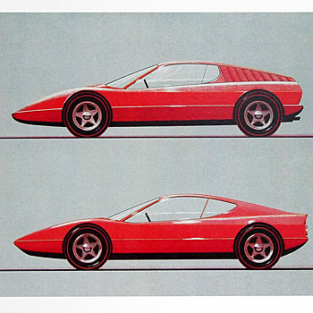 Pininfarina Ferrari 365 BB DesignSketch -Paolo Pininfarina Signed- Limited 60