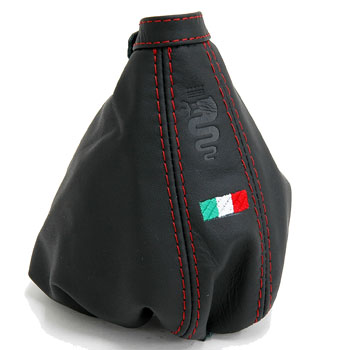 Alfa Romeo 159 Leather Hand Brake Boots(Black/Snake Stamped/Italian Flag)