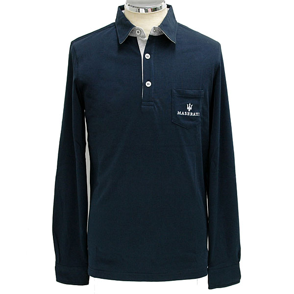 MASERATI Polo Shirts(Long Sleeves/Blue)