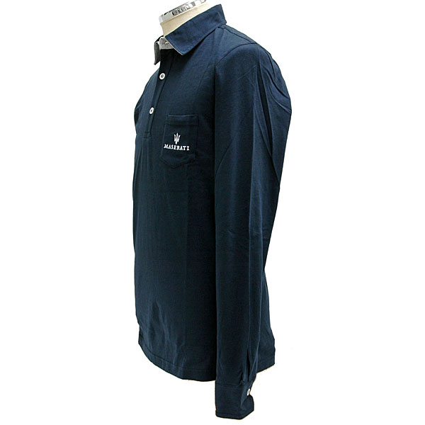 MASERATI Polo Shirts(Long Sleeves/Blue)