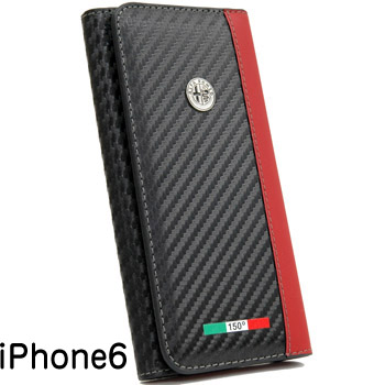 Alfa Romeo純正iPhone6/6sスリーブケース(カーボンルック/レッド)4.5〜5.5対応