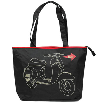 Vespa Nylon Shopping Bag(Black)