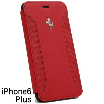 Ferrari純正 iPhone6/6s Plusレザーブックタイプケース-F12/レッド-
