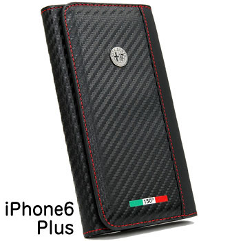 Alfa Romeo純正iPhone6/6s Plusスリーブケース(カーボンルック/フブラック)5.5〜6inch対応