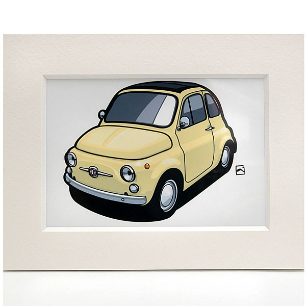 FIAT 旧500スモールイラストレーション(イエロー) by 林部研一