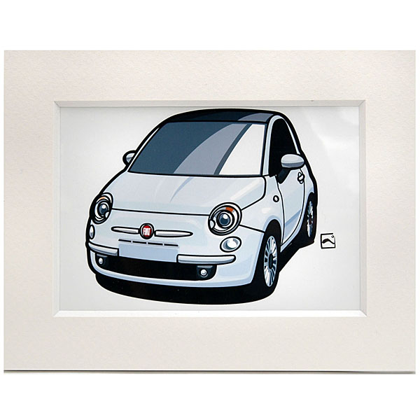 FIAT 500スモールイラストレーション(ホワイト) by 林部研一