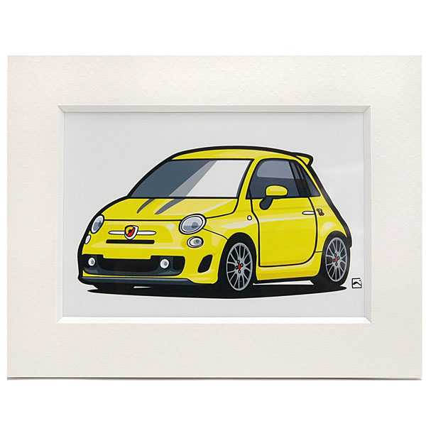 ABARTH 695 TRIBUTO Ferrariスモールイラストレーション(イエロー) by 林部研一