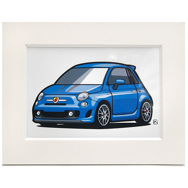 ABARTH 695 TRIBUTO Ferrariスモールイラストレーション(ブルー) by 林部研一
