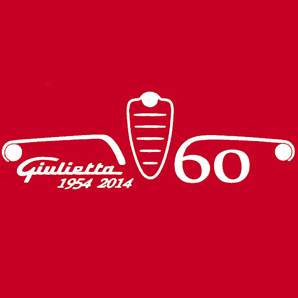 Alfa Romeo Giulietta 60th anniversary cytting logo sticker white