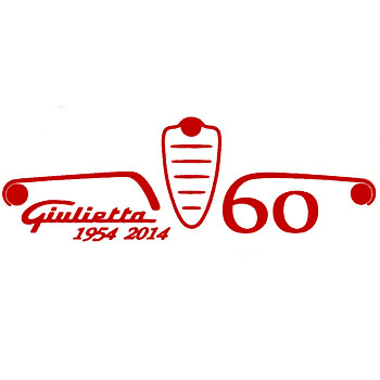 Alfa Romeo Giulietta 60周年記念ロゴステッカー(切文字/レッド) by RIA(Registro Italiano Alfa Romeo)