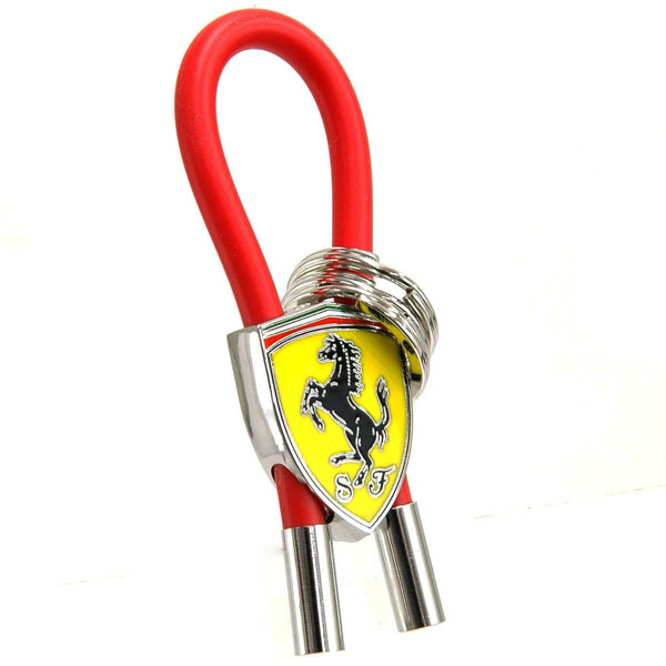 Ferrari SF Emblem Keyring(Rubber wire Type RED)
