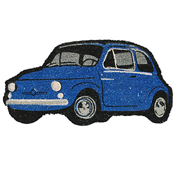 FIAT 500型玄関マット(ブルー)