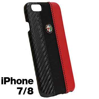 Alfa Romeo純正iPhone7/6/6s背面ケース-Stripe-ブラック