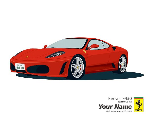 Ferrari F430額装パーソナル・イラストレーション