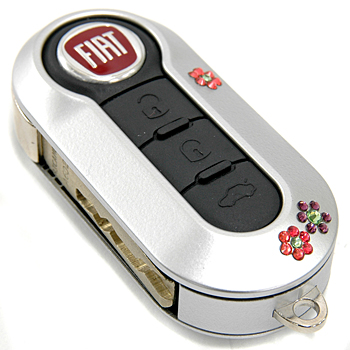 FIAT 500 Key Cover(Swarovski/flowers)