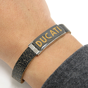 DUCATI Leather Bracelet-Retro/Gray-