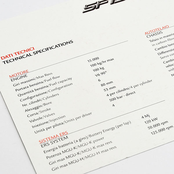Scuderia Ferrari SF15-T Press Card